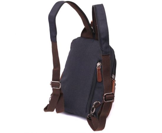 Придбати Интересный рюкзак из полиэстера с большим количеством карманов Vintage 22148 Черный, image , зображення 2, характеристики, відгуки