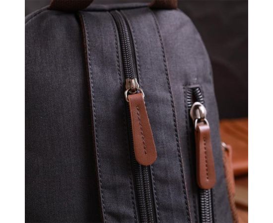 Придбати Интересный рюкзак из полиэстера с большим количеством карманов Vintage 22148 Черный, image , зображення 11, характеристики, відгуки