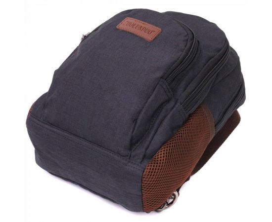 Придбати Интересный рюкзак из полиэстера с большим количеством карманов Vintage 22148 Черный, image , зображення 5, характеристики, відгуки