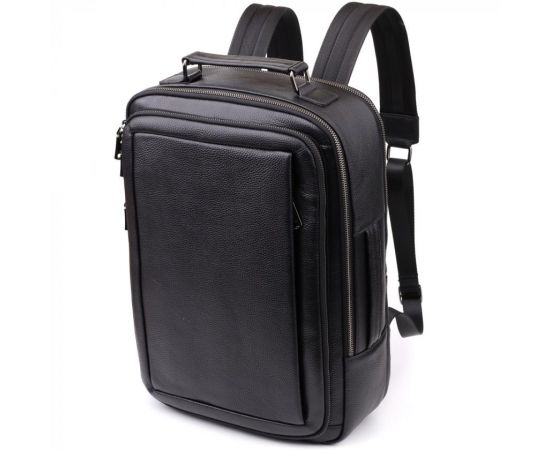 Придбати Многофункциональный рюкзак для мужчин из натуральной кожи Vintage 23044 Черный, image , характеристики, відгуки