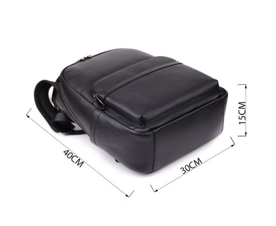 Придбати Вместительный рюкзак для мужчин из натуральной кожи Vintage 23045 Черный, image , зображення 3, характеристики, відгуки