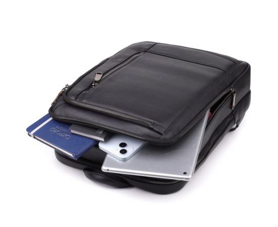 Придбати Мужской рюкзак из натуральной кожи Vintage 23051 Черный, image , зображення 8, характеристики, відгуки