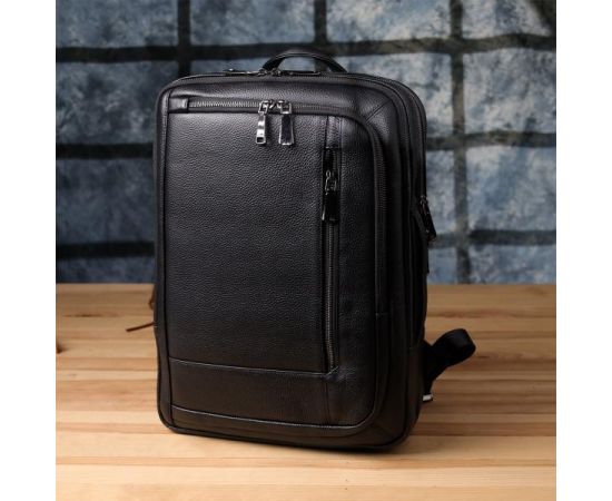 Придбати Мужской рюкзак из натуральной кожи Vintage 23051 Черный, image , зображення 9, характеристики, відгуки