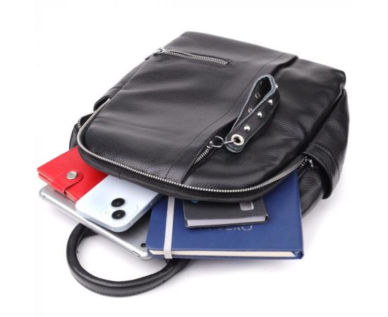 Придбати Женский рюкзак из натуральной кожи Vintage 23055 Черный, image , зображення 8, характеристики, відгуки