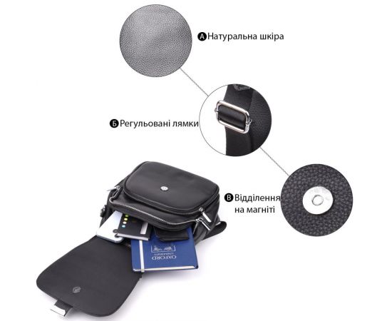 Придбати Женский рюкзак из натуральной кожи Vintage 23056 Черный, image , зображення 4, характеристики, відгуки