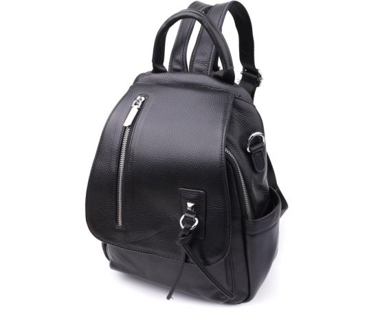 Придбати Классический женский рюкзак из натуральной кожи Vintage 23061 Черный, image , характеристики, відгуки