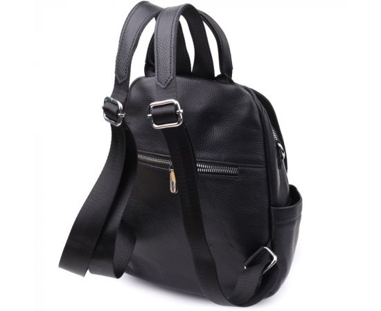 Придбати Классический женский рюкзак из натуральной кожи Vintage 23061 Черный, image , зображення 2, характеристики, відгуки