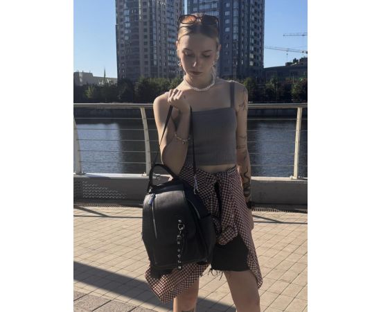 Придбати Классический женский рюкзак из натуральной кожи Vintage 23061 Черный, image , зображення 14, характеристики, відгуки