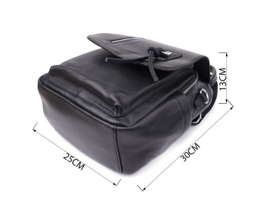 Придбати Классический женский рюкзак из натуральной кожи Vintage 23061 Черный, image , зображення 3, характеристики, відгуки