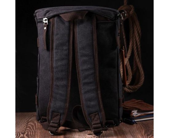 Придбати Текстильный большой дорожный рюкзак трансформер Vintage sale_15074 Черный, image , зображення 8, характеристики, відгуки