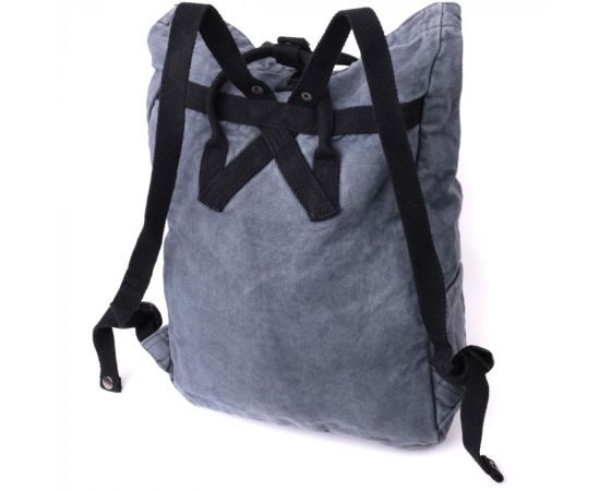 Придбати Модный городской рюкзак-мешок унисекс из плотного текстиля Vintage sale_15076 Серый, image , зображення 2, характеристики, відгуки