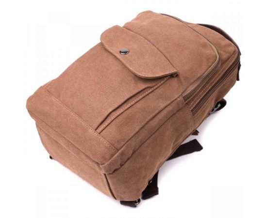 Придбати Удобный текстильный рюкзак с уплотненной спинкой и отделением для планшета Vintage sale_15078 Коричневый, image , зображення 3, характеристики, відгуки