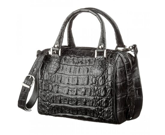 Купить Сумка женская CROCODILE LEATHER 18618 из натуральной кожи крокодила Черная, Черный, фото , характеристики, отзывы