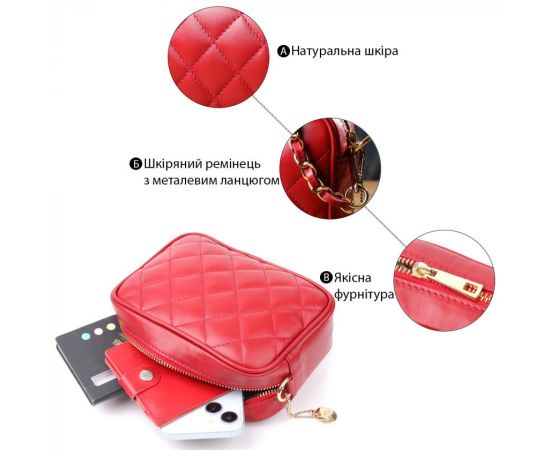 Придбати Сумка в ромбы из натуральной кожи Tony Perotti 20838_1 (CA006-01DR dk red) Красный, image , зображення 4, характеристики, відгуки