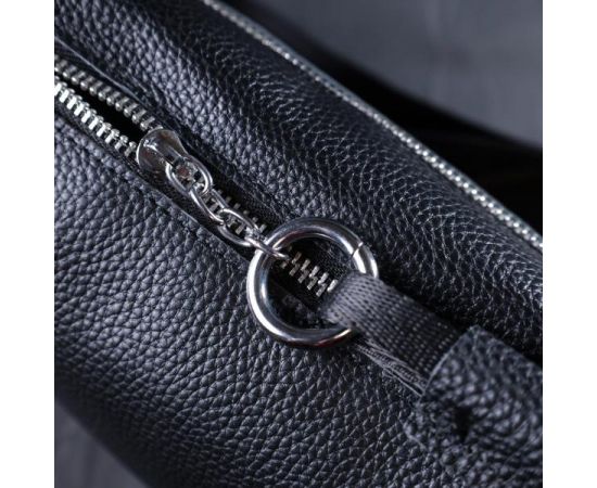 Придбати Женская сумка с округленными краями из натуральной кожи Vintage 22253 Черная, image , зображення 11, характеристики, відгуки