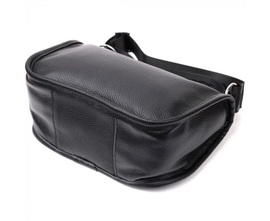 Придбати Женская сумка с округленными краями из натуральной кожи Vintage 22253 Черная, image , зображення 5, характеристики, відгуки