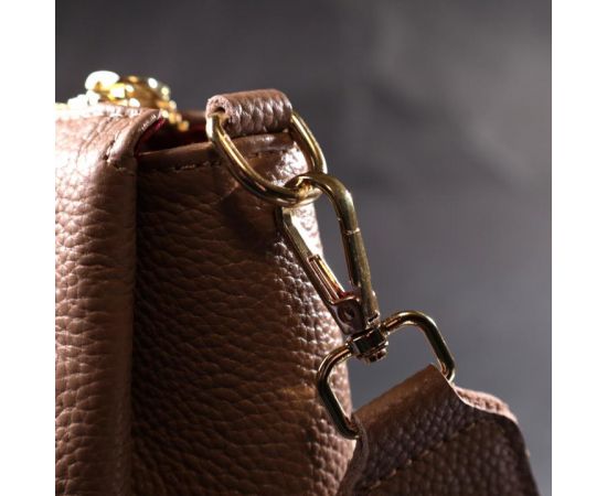 Купить Оригинальная сумка через плече из натуральной кожи Vintage 22289 Бежевая, фото , изображение 11, характеристики, отзывы