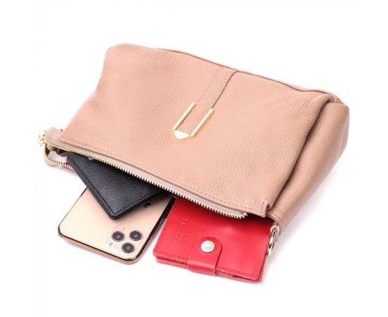 Купить Оригинальная сумка через плече из натуральной кожи Vintage 22289 Бежевая, фото , изображение 8, характеристики, отзывы