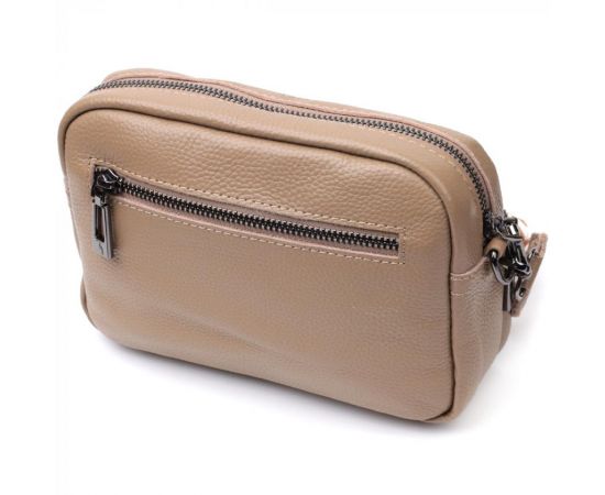 Придбати Женская сумка кросс-боди из натуральной кожи Vintage 22293 Бежевая, image , зображення 2, характеристики, відгуки