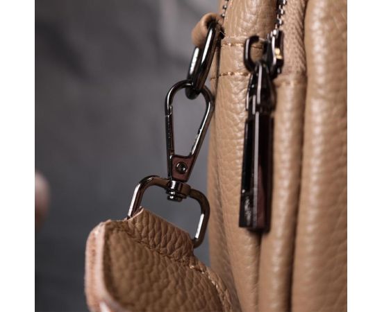 Придбати Женская сумка кросс-боди из натуральной кожи Vintage 22293 Бежевая, image , зображення 11, характеристики, відгуки