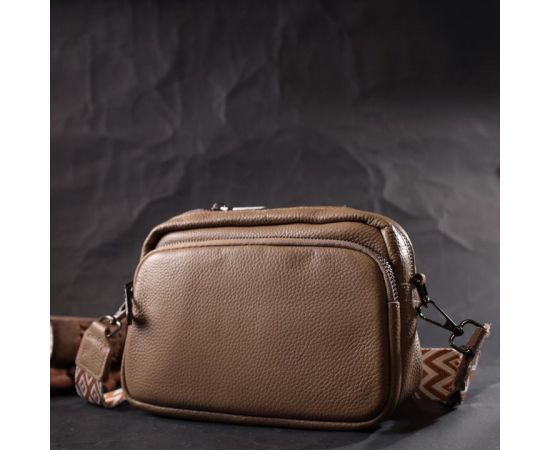 Придбати Женская сумка кросс-боди из натуральной кожи Vintage 22293 Бежевая, image , зображення 9, характеристики, відгуки