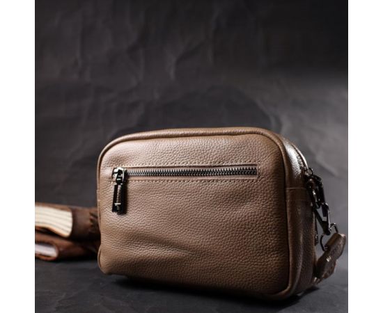 Придбати Женская сумка кросс-боди из натуральной кожи Vintage 22293 Бежевая, image , зображення 10, характеристики, відгуки