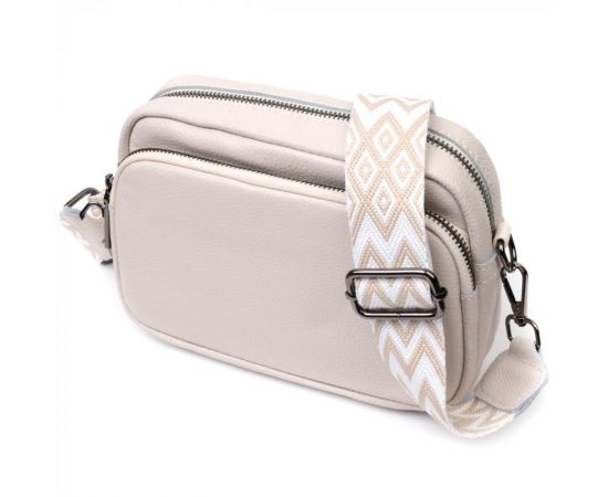 Купить Стильная женская сумка кросс-боди из натуральной кожи Vintage 22295 Белая, фото , характеристики, отзывы