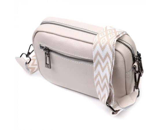 Купить Стильная женская сумка кросс-боди из натуральной кожи Vintage 22295 Белая, фото , изображение 2, характеристики, отзывы