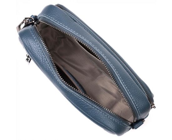 Придбати Интересная женская сумка кросс-боди из натуральной кожи Vintage 22297 Синяя, image , зображення 6, характеристики, відгуки
