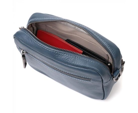 Придбати Интересная женская сумка кросс-боди из натуральной кожи Vintage 22297 Синяя, image , зображення 7, характеристики, відгуки