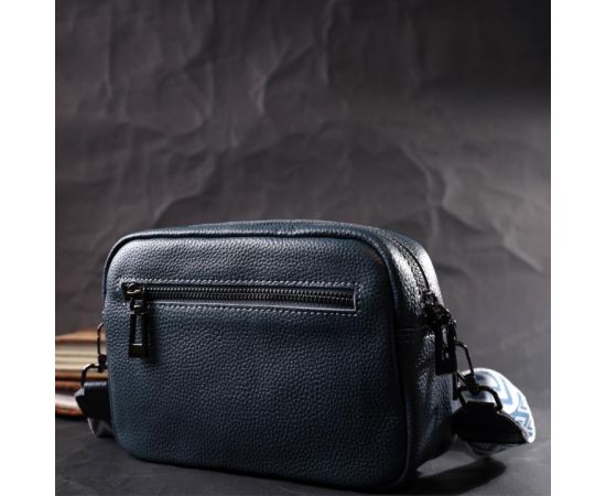 Придбати Интересная женская сумка кросс-боди из натуральной кожи Vintage 22297 Синяя, image , зображення 10, характеристики, відгуки