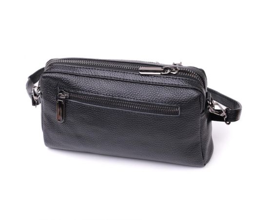 Придбати Женская сумка-клатч из мягкой натуральной кожи Vintage 22375 Черная, image , зображення 2, характеристики, відгуки