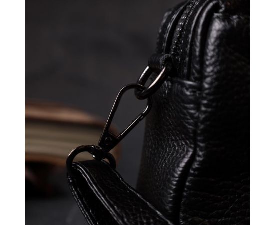 Придбати Женская сумка-клатч из мягкой натуральной кожи Vintage 22375 Черная, image , зображення 11, характеристики, відгуки