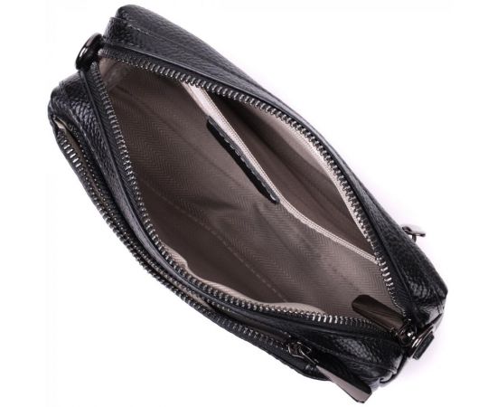 Придбати Женская сумка-клатч из мягкой натуральной кожи Vintage 22375 Черная, image , зображення 6, характеристики, відгуки