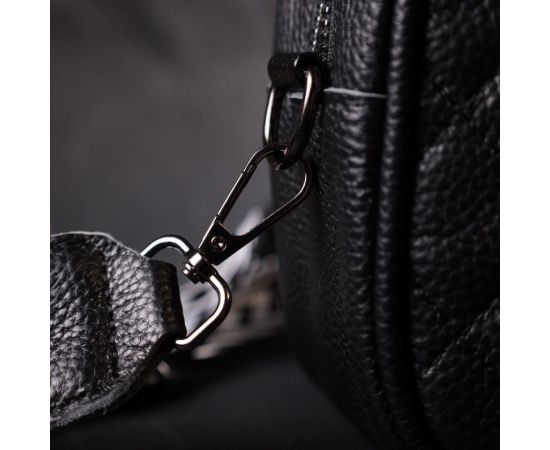 Придбати Классическая кожаная женская сумка через плечо на одно отделение Vintage 22387 Черная, image , зображення 10, характеристики, відгуки