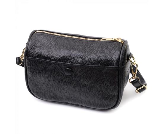 Купить Сумка кросс-боди для женщин на каждый день из натуральной кожи Vintage 22590 Черная, фото , изображение 2, характеристики, отзывы