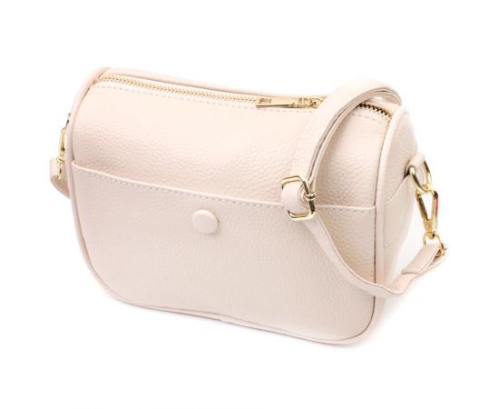 Придбати Компактная сумка кросс-боди для женщин на каждый день из натуральной кожи Vintage 22591 Белая, image , характеристики, відгуки