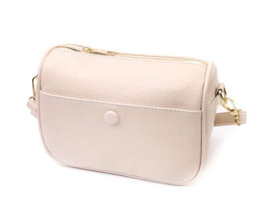 Придбати Компактная сумка кросс-боди для женщин на каждый день из натуральной кожи Vintage 22591 Белая, image , зображення 2, характеристики, відгуки