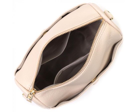 Придбати Компактная сумка кросс-боди для женщин на каждый день из натуральной кожи Vintage 22591 Белая, image , зображення 9, характеристики, відгуки