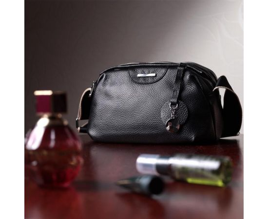 Придбати Сумка на два отделения из натуральной кожи Vintage 22592 Черная, image , зображення 11, характеристики, відгуки