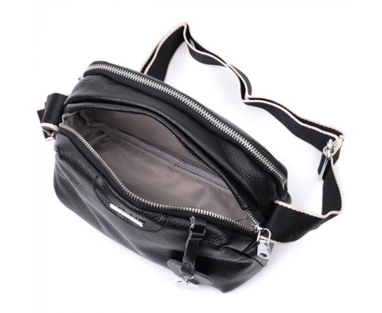 Придбати Сумка на два отделения из натуральной кожи Vintage 22592 Черная, image , зображення 8, характеристики, відгуки