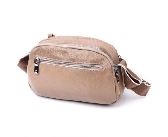 Придбати Сумка на каждый день с двумя отделениями из натуральной кожи Vintage 22594 Бежевый, image , зображення 2, характеристики, відгуки