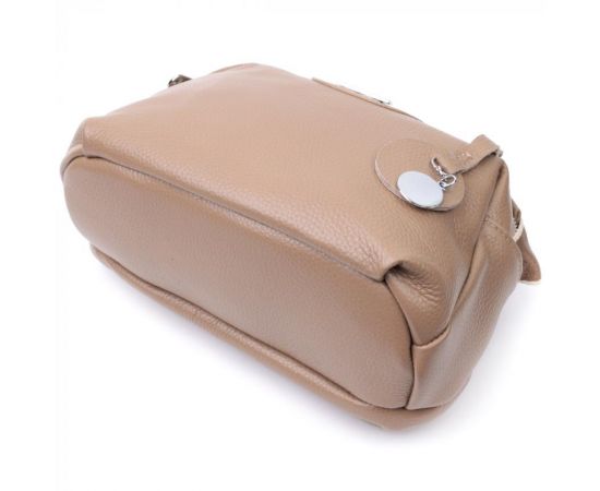 Придбати Сумка на каждый день с двумя отделениями из натуральной кожи Vintage 22594 Бежевый, image , зображення 7, характеристики, відгуки