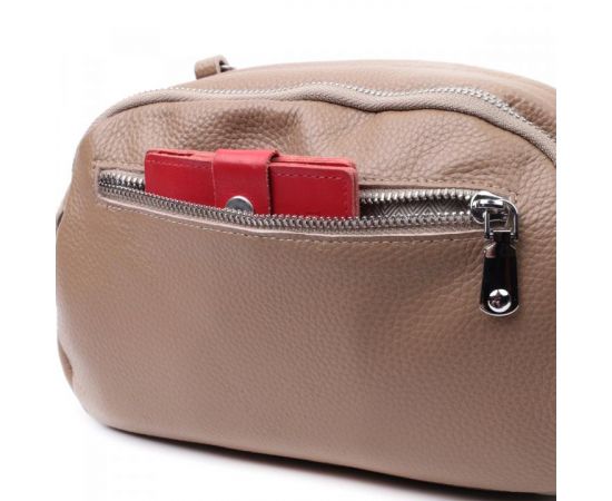 Придбати Сумка на каждый день с двумя отделениями из натуральной кожи Vintage 22594 Бежевый, image , зображення 8, характеристики, відгуки