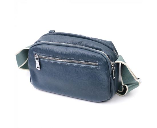 Купить Отменная сумка на каждый день с двумя отделениями из натуральной кожи Vintage 22595 Синяя, фото , изображение 2, характеристики, отзывы