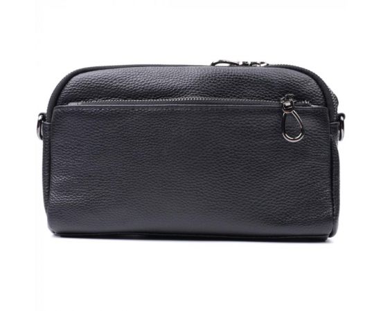 Купить Прямоугольная женская сумка с карманами из натуральной кожи Vintage 22597 Черная, фото , изображение 5, характеристики, отзывы