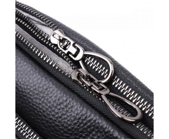 Купить Прямоугольная женская сумка с карманами из натуральной кожи Vintage 22597 Черная, фото , изображение 9, характеристики, отзывы