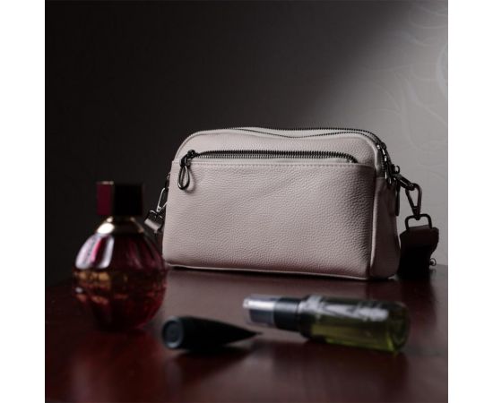 Придбати Женская прямоугольная сумка с карманами из натуральной кожи Vintage 22598 Белая, image , зображення 11, характеристики, відгуки