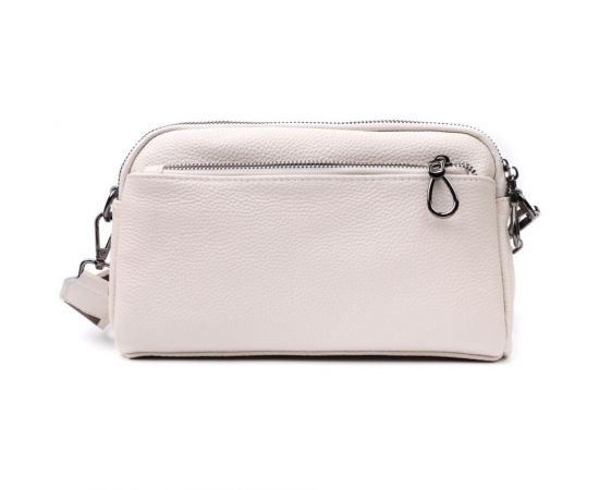 Придбати Женская прямоугольная сумка с карманами из натуральной кожи Vintage 22598 Белая, image , зображення 5, характеристики, відгуки