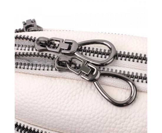 Придбати Женская прямоугольная сумка с карманами из натуральной кожи Vintage 22598 Белая, image , зображення 7, характеристики, відгуки